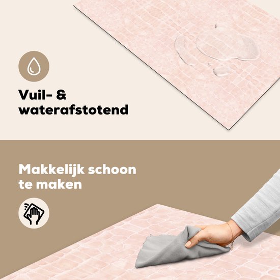 KitchenYeah® Inductie beschermer 89.6x51.6 cm - Leer - Structuur - Dierenhuid - Kookplaataccessoires - Afdekplaat voor kookplaat - Inductiebeschermer - Inductiemat - Inductieplaat mat