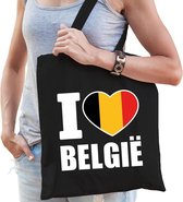 Sac belge en coton I love Belgium noir - 10 litres - Sac cadeau pays de Belgique
