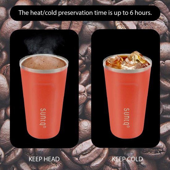 Thermobeker, Vacuüm Roestvrijstalen Thermobeker, Koffiebeker Om Mee Te Nemen Van Roestvrij Staal Vacuum Lekvrij Met Deksel Voor Thee Koffie Warme En Koude Koffie 400 Ml Zwart