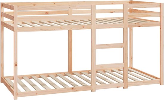 vidaXL Stapelbed met dak massief grenenhout wit 75x190 cm