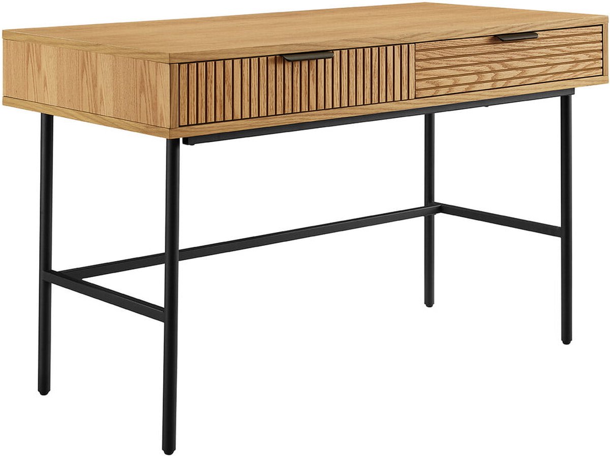 Bureau Ruben Eiken - MDF - 120x60cm - Met opbergruimte - Hoogte 75 cm - Met lades