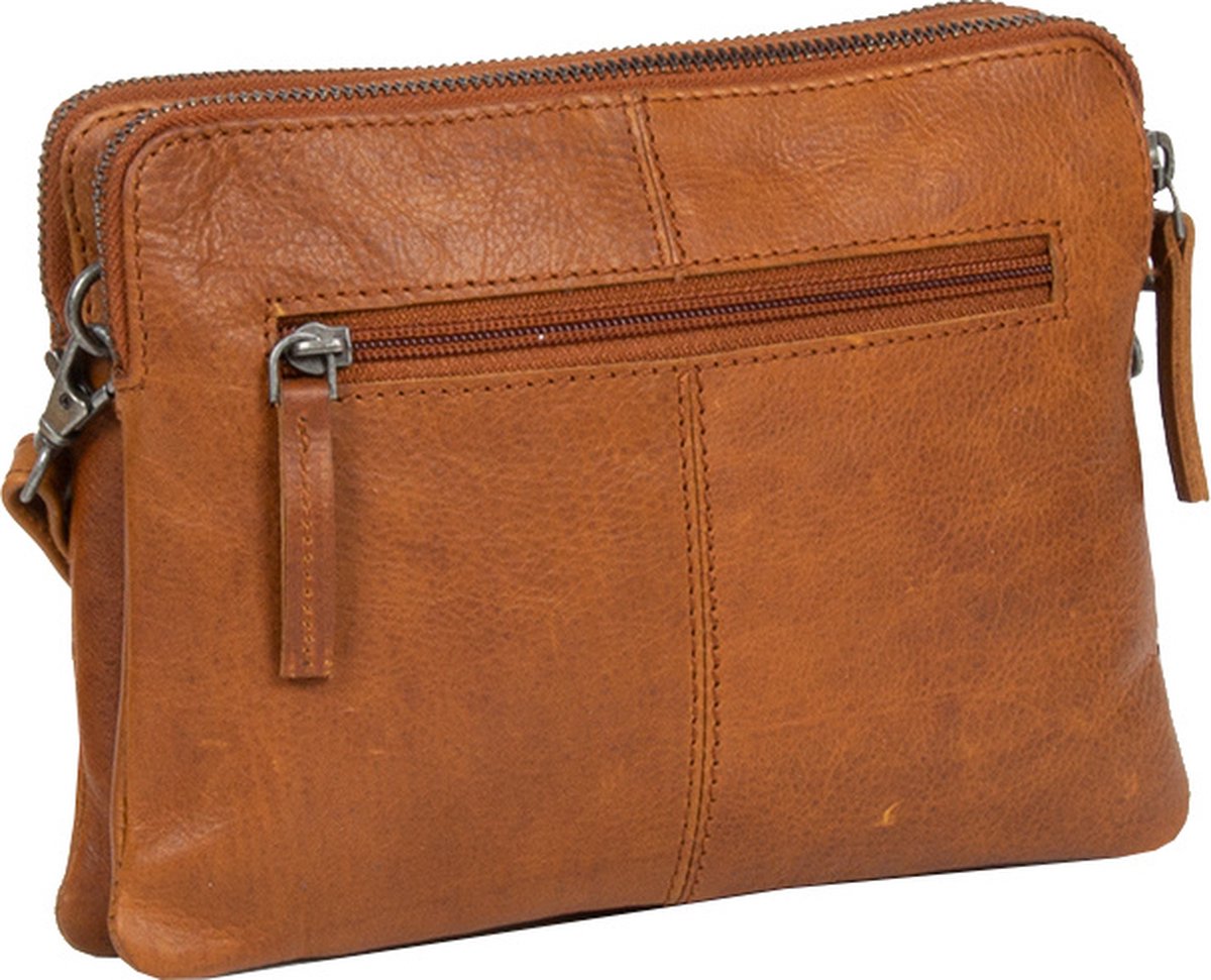 MUSTANG Leren Schoudertas Catania Crossbody Bag Cognac Bruine