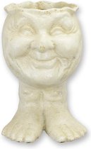 Bloempot - Grappig gezicht - gietijzer - 28,4 cm hoog