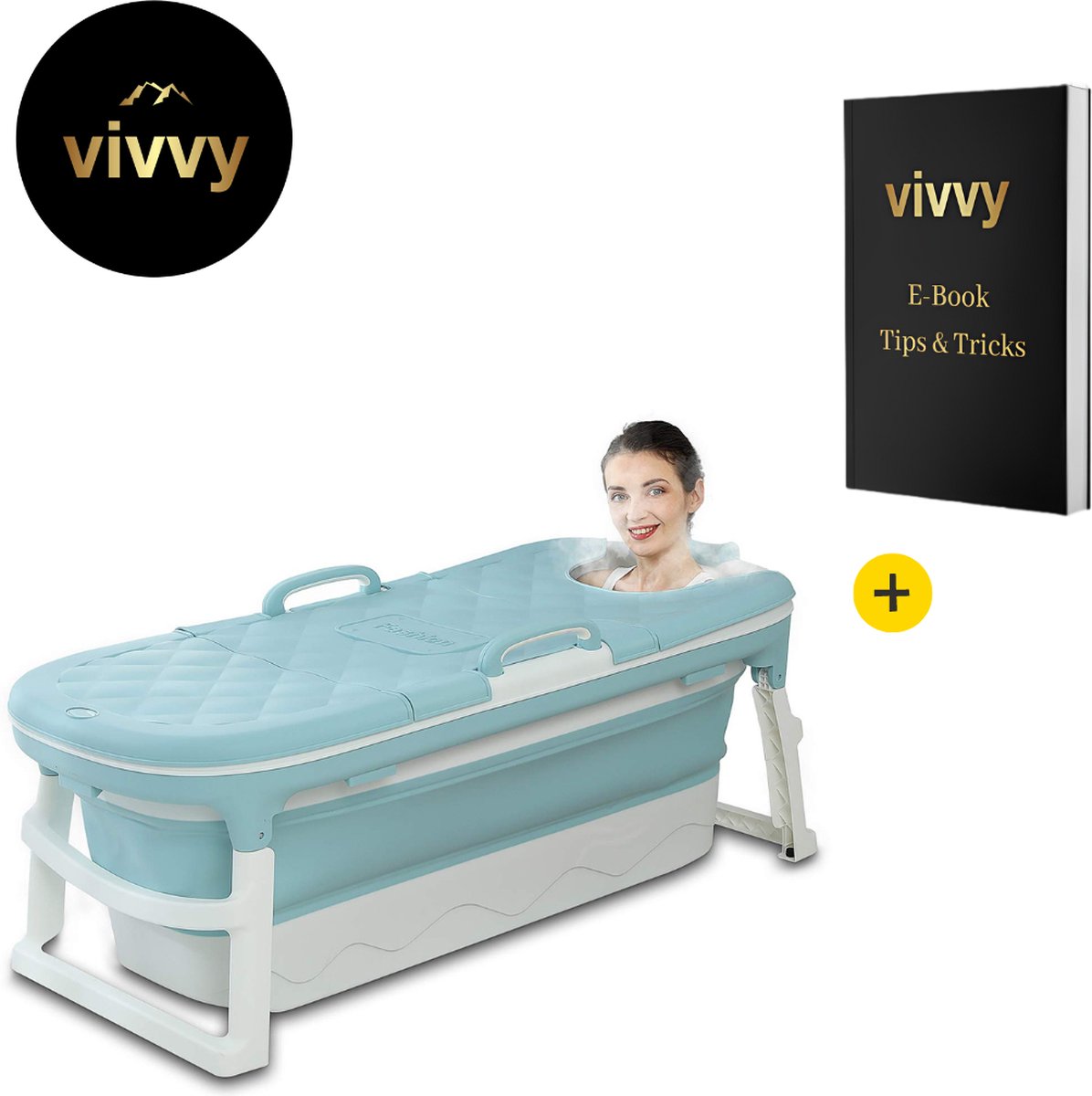 Opvouwbaar Bad Voor Volwassenen - Inklapbaar Bad 2 In 1 - Bath Bucket Compact - 100% Tevredenheidsgarantie - 140*63*57.4 Cm - Incl. Afsluitbare Deksels