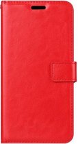 LuxeBass Hoesje geschikt voor Huawei P20 Lite 2019 - Bookcase Rood - portemonnee hoesje - telefoonhoes - gsm hoes - telefoonhoesjes