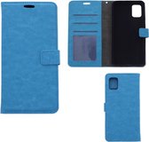 LuxeBass Hoesje geschikt voor Samsung Galaxy A31 - Boekhoesje met kaartvakken - Turquoise gsm hoesje - telefoonhoes - telefoonhoesjes