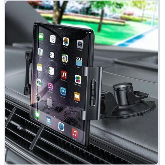 Universeel Auto Tablet houder voor Dashboard | iPad houder auto | Tablethouder | Tablet standaard | Tabletstandaard | Geschikt voor Apple iPad of Galaxy Tab 7~11 inch | Met Zuignap en Klem Zijspan - LB438