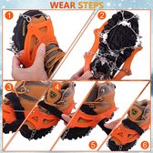 RAJVIA - Crampons pour chaussures de randonnée - Griffe de chaussures avec Pointes à 19 dents en acier inoxydable - Pointes à glace - Chaîne à neige - Trekking Hiver Plein air