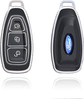 Autosleutel hoesje - TPU Sleutelhoesje - Sleutelcover - Autosleutelhoes - Geschikt voor Ford -zwart- K3 - Auto Sleutel Accessoires gadgets - Kado Cadeau man - vrouw