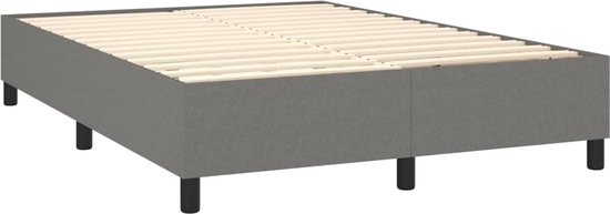 vidaXL-Boxspring-met-matras-en-LED-stof-donkergrijs-140x200-cm