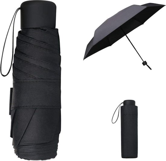 Mini parapluie de poche avec 6 baleines, support de parapluie en tissu 210T  et... | bol