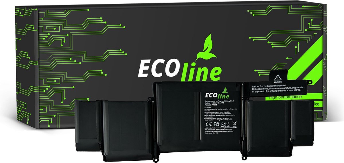 EcoLine - A1582 Batterij Geschikt voor de Apple MacBook Pro 13 A1502 (early 2015) / 11.42V 6600mAh.