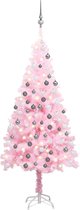 The Living Store Kunstkerstboom Roze - 150 cm - LED-verlichting - USB-aansluiting