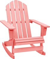 The Living Store Chaise à bascule Adirondack - bois - rose - 70x91,5x92cm - capacité de charge 110kg