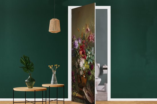 Sticker de porte Nature morte avec des fleurs dans un vase grec - Maîtres anciens - Art - 95x235 cm - Poster de porte
