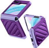 Mobigear Groove Back Cover Case - Convient pour Samsung Galaxy Z Flip 5 - Étui pour téléphone portable - Violet