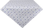 Set van 2 x Tafelkleed 100x100 cm Wit Blauw Katoen Vierkant Roosjes