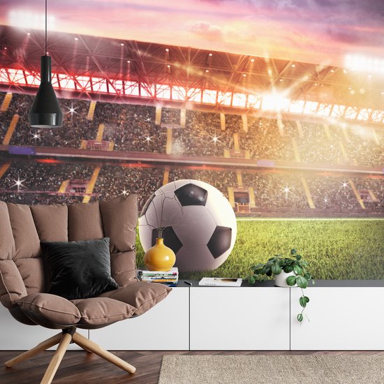 Papier peint photo Voetbal dans le stade - Papier peint non tissé - 368 x 254 cm