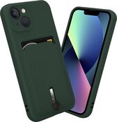 Coverzs adapté pour Apple iPhone 13 Pro Max étui porte-cartes avec curseur - vert