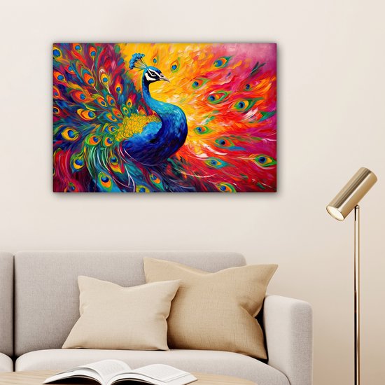 Paon - Art - Peinture - Plumes de paon