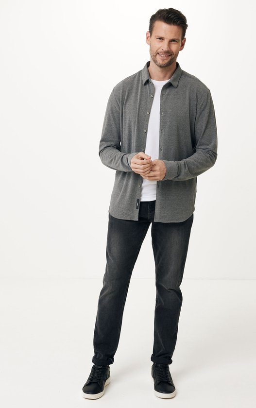 PAUL Basic Lange Mouwen Jersey Shirt Mannen - Anthracite Melee - Maat XL