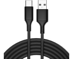 4X USB naar USB-C oplader en datakabel - 0,25 m korte kabel - 4 STUKS - Zwart - Provium