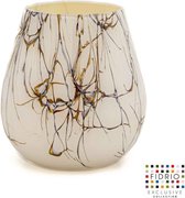 Vase Design Oblique - Fidrio LIGHTENING - vase à fleurs en verre soufflé bouche - hauteur 22 cm
