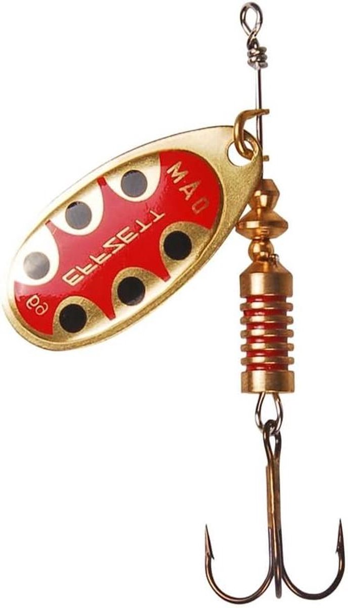 Spinner - Spinnertje - Forel Vissen - Gepolijste Draad - 3.5 cm - Copper Black Dot
