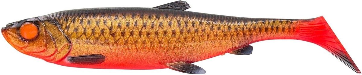 Rubberen Vis Shad - Zacht Kunstaas Vissen - Vissen Vangen - 3D Gescande Details - 274 cm - Rood Zwart