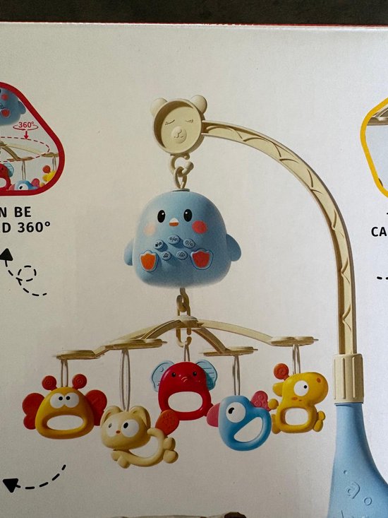Muziekmobiel - Baby - Muziekdoos - Blauw - Afstandsbediening - Timerfunctie — afbeelding 4