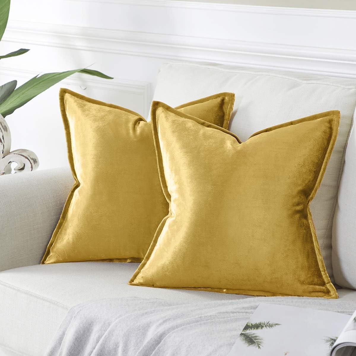 Decoratieve Kussenhoezen - Sierkussens Bankhoezen - Woonkamer Decoratie - Zachte Fluweel Stof - 50 x 50 cm - Goud
