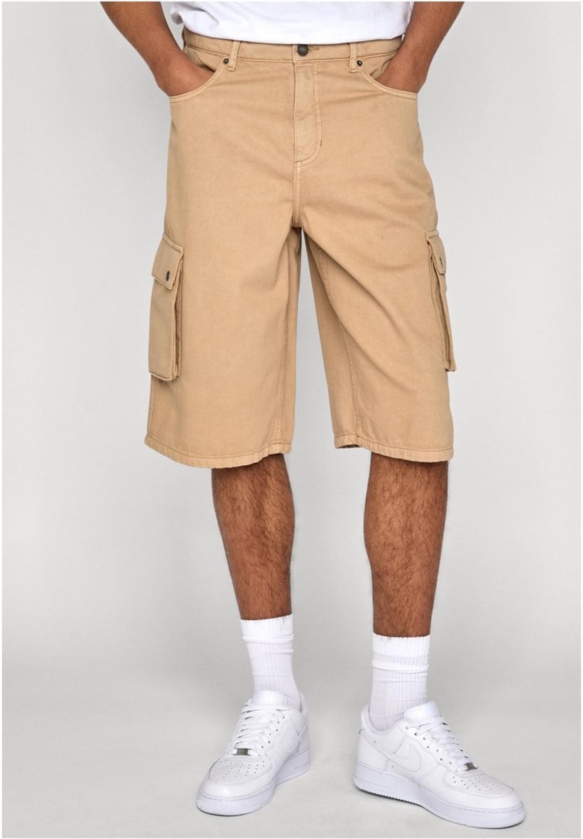 Urban Classics Washed Workwear Cargo Korte broek Taille 40 inch Beige