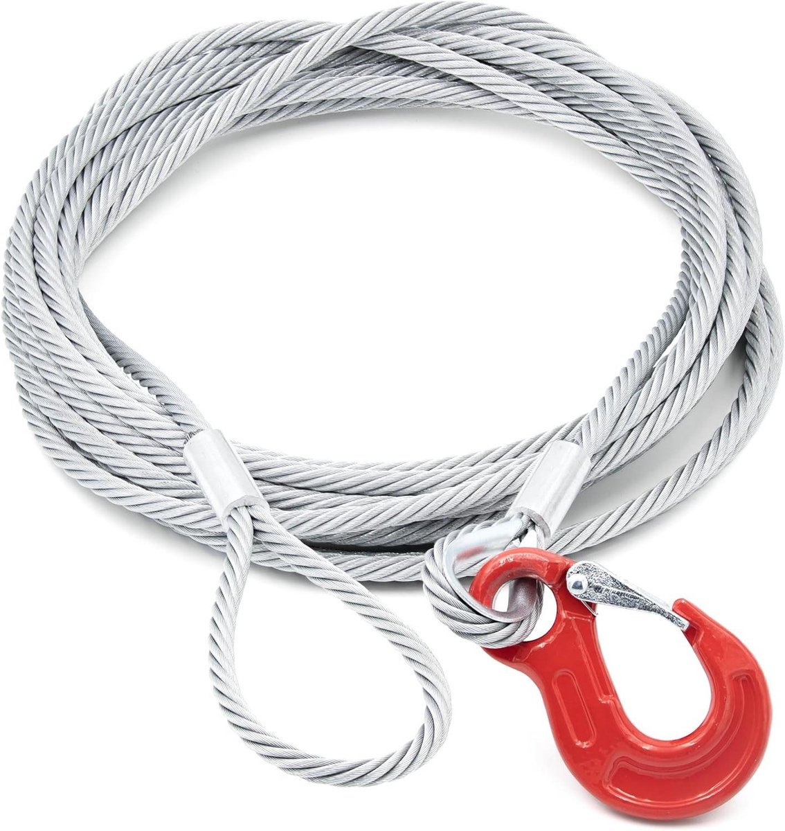 Aanslagkabel Staal - Staalkabel met Haken - Objecten Optillen - Hoge Veiligheidsnorm - 18 mm x 15 m - Zilver