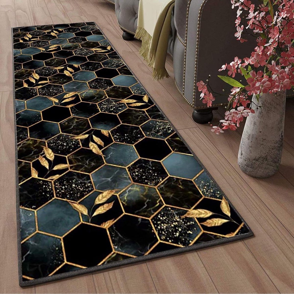 Badmat Runner - Vloerkleed Hal - Voorkomen Uitglijden - Duizenden Antislip Punten - 60 x 380 cm - Kleur 19