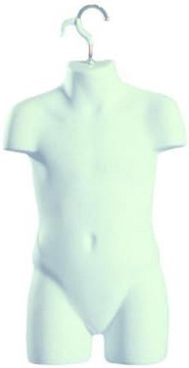 Kinder Mannequin - Lichaamsvorm Display - Kleding Presenteren - Opknoping Model - 21" Hoog - Wit