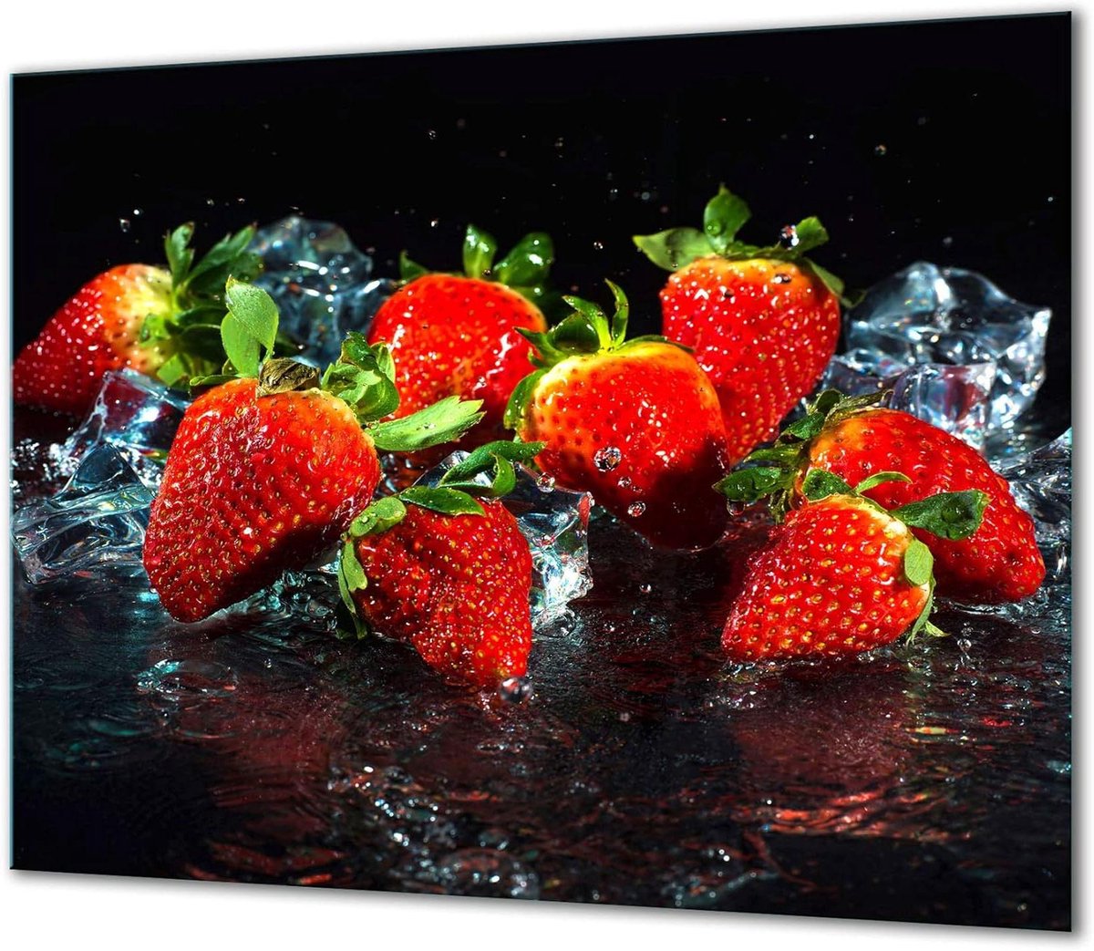 Fornuis Afdekplaat - Kookplaatscherm Glasplaat - Keuken Beschermen - Gehard Glas Krasvast - 60 x 52 cm - Zwart