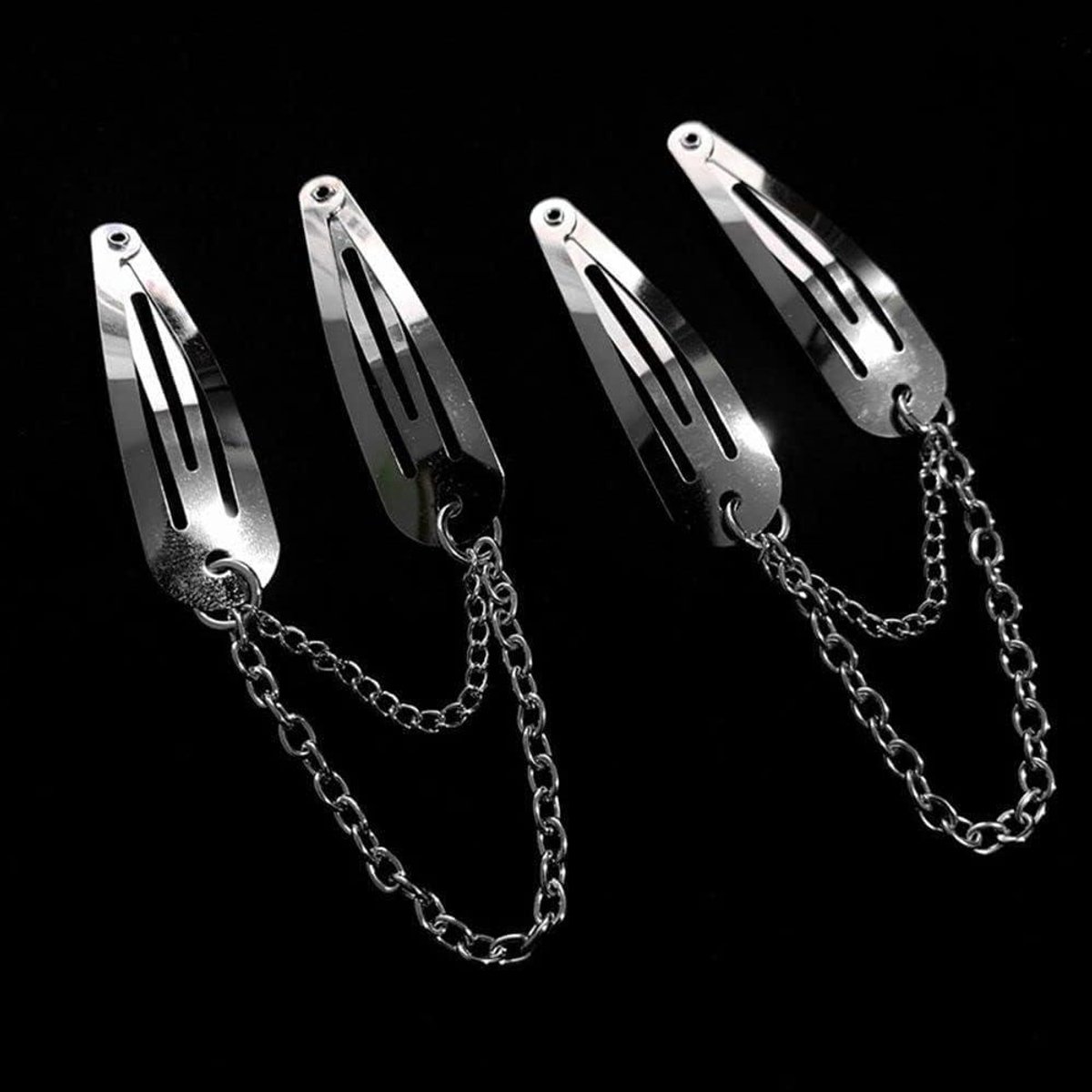 Metalen Haarclips met Ketting Hanger Zilver Kleur Kruis Hart Haarspeldjes