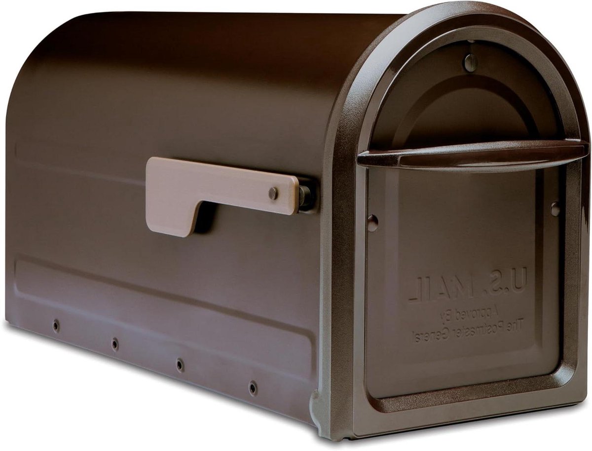 Paalbrievenbus - Brievenbus Post Mount - Post Ontvangen - Voorgeboorde Montagegaten - 205 x 88 x 11 inch - Brons