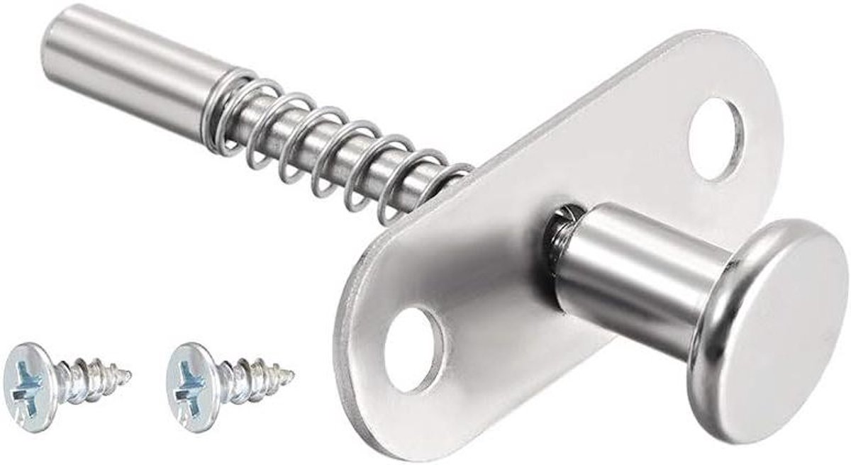 Zuigersluiting Geveerd - Veersluiting Latch - Kasten Sluiten - Roestvrij Staal - 6 mm x 26 mm - Zilverkleurig