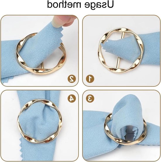 Ronde metalen sjaalring en shirtclip voor dames - Sjaalaccessoire, broche en riemgesp voor zijde sjaals en hem knopen — afbeelding 2