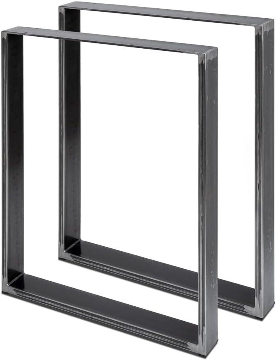 Metalen Tafelpoten Set - Meubelonderstel Bureau - Doe-het-zelf Project - Hoog Draagvermogen 300kg - 50x100 cm - Ruwstaal Blankelak