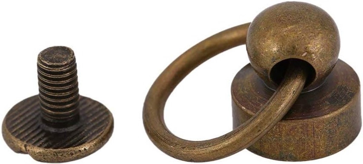 20 Stuks Metalen Rivets met Trekring voor Leerbewerking - DIY Tasaccessoires voor Portemonnee en Telefoonhoes - Bronzen Kleur 5x5x2cm