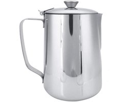 Melkschuim kannetje - Koffiemok met deksel - Latte art creëren - Lekvrije uitloop - 1000 ml - Zilver