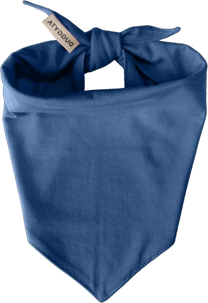 Hondenbandana Katoen - Dierenaccessoire Sjaal - Feestelijke Hondenoutfit - Verstelbaar en Aanpasbaar - Maat M - Marineblauw