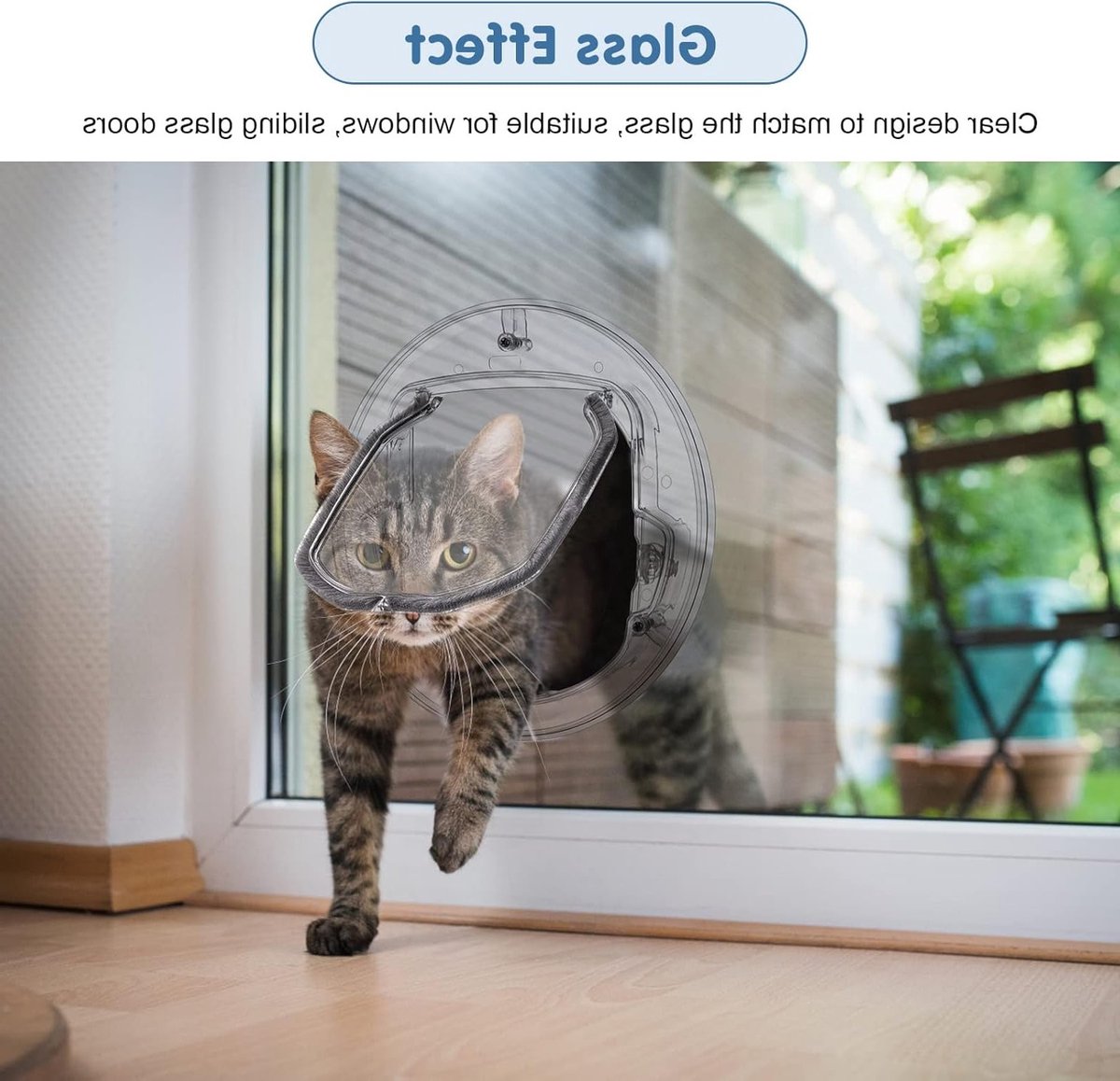 Vouwbare Kattendeur met 4-Wegsluiting - Kleine Huisdierdeur met Borstel en Magnetische Controle voor Kleine Honden en Puppy’s