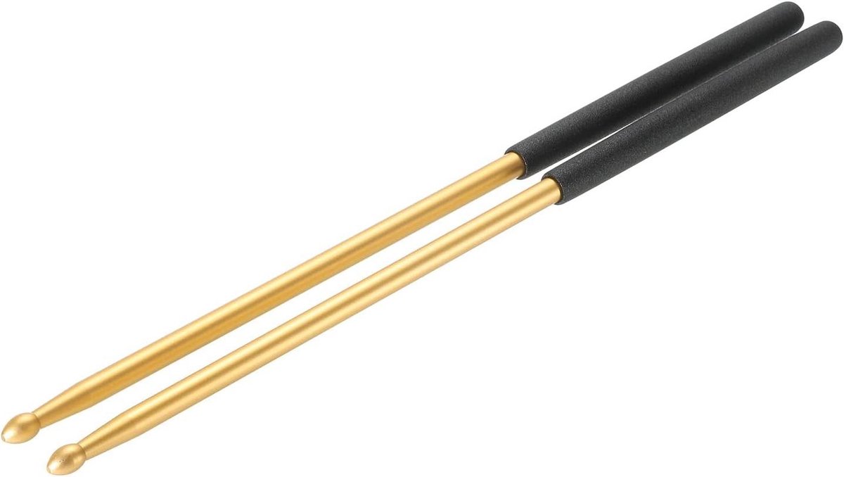 Metalen Drumstokken - Percussie Stokken - Muziek Maken - Antislip Greep - 41.5 cm - Goud