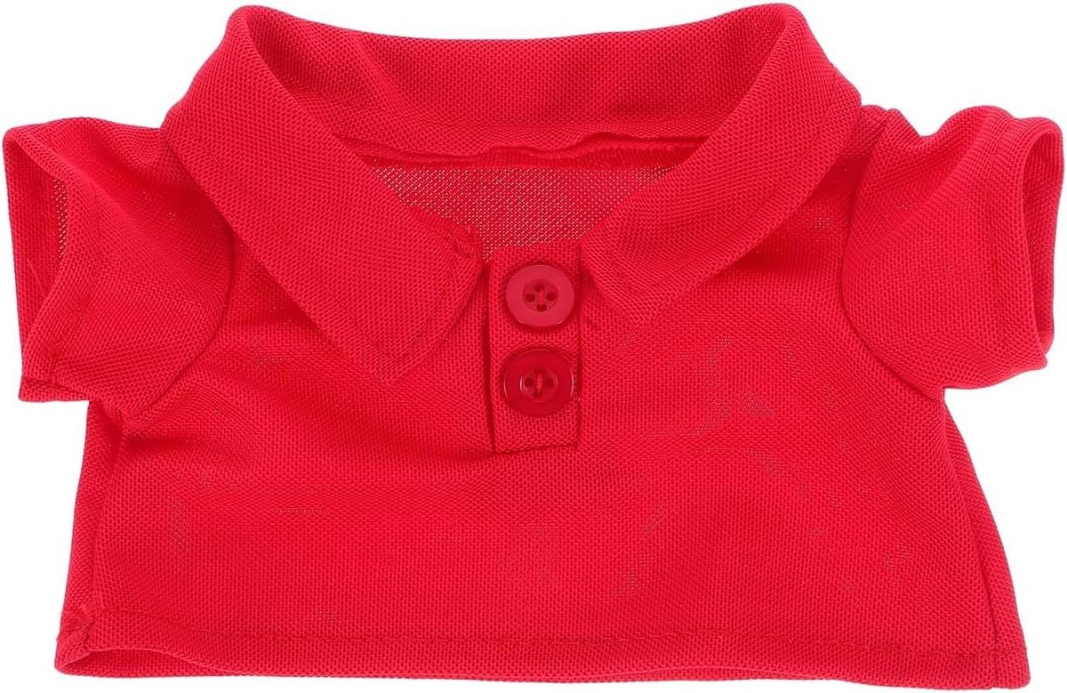 Pluche beer kleding - Knuffel outfit - Kleding wisselen - Verwisselbare kleding - 30 cm - rood