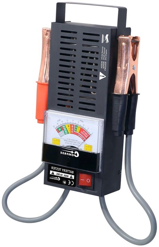 Accutester Analoog - Batterij Tester - Auto Accu Controleren - 6/12V Weergave - 200-1000 CCA - Zwart