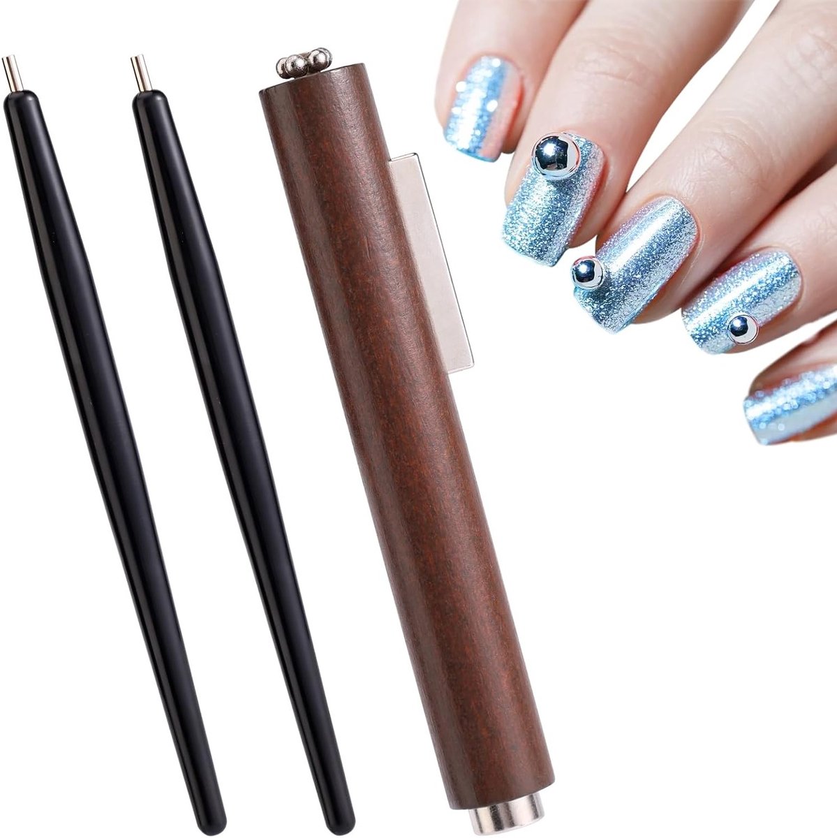 Multifunctionele 3-in-1 Nagelmagnet Set voor Cat Eye Gel Polish met 2 Magnetische Pennen - Sterke Aantrekkingskracht voor Salon en Thuisgebruik