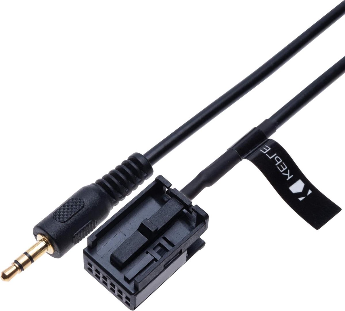 AUX Audiokabel - Audio Adapter Kabel - Muziek Streamen Auto - 12-Pins Connector - 1.4 m - Zwart